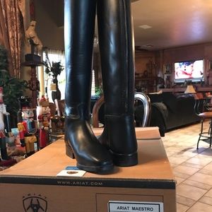 Equestrian boot new leather black ariat